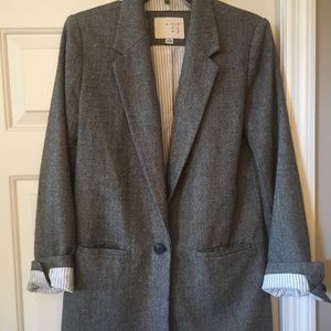 Grey Tweed Oversized Women’s Blazer